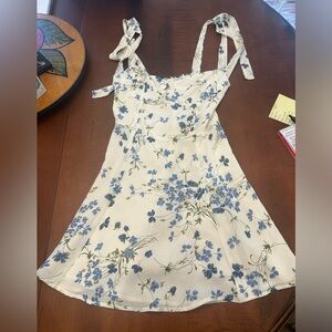 Reformation Christine Blue Floral Dress